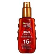 Garnier Ambre Solaire Ideal Bronze Protective Oil SPF15 Sun Cream Spra...