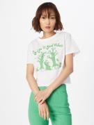 Motel Camiseta  blanco / verde pastel