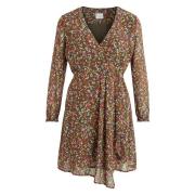 Vestido corto asimétrico, estampado