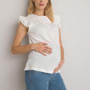 Camiseta de embarazada, detalles de volantes bordados