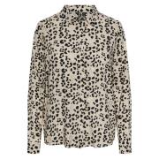 Camisa de manga larga con estampado leopardo