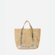 Bolso tote M de rafia y lentejuelas