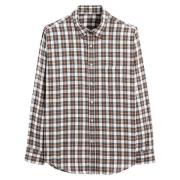 Camisa recta de cuadros, cuello francés