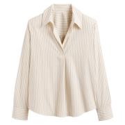 Blusa amplia, estilo chaqueta, de rayas