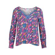 Blusa estampada con cuello de pico