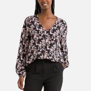 Blusa estampada con cuello de pico